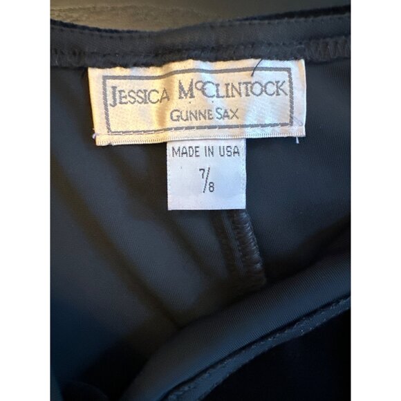 Jessica McClintock Gunne Sax Black VIntage 80s Formal Dress Sparkle Accent7/8 - Picture 4 of 6